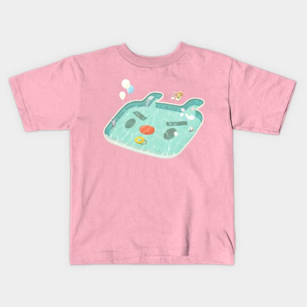 Swimming Pool Kids T-Shirt by zkozkohi